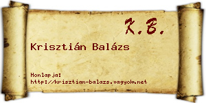 Krisztián Balázs névjegykártya