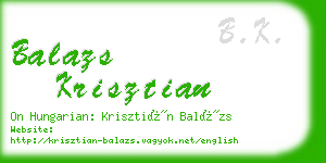 balazs krisztian business card